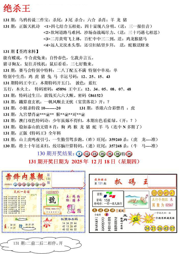 131期蓝天报(绝杀王)[图]