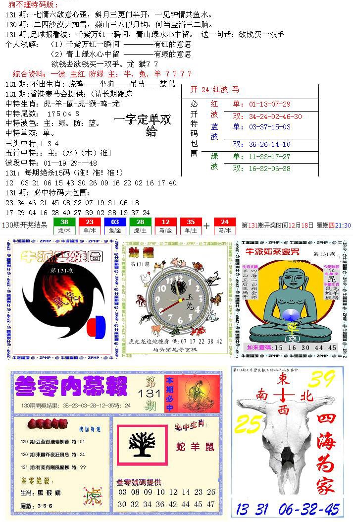 131期五鬼正宗会员综合资料B[图]