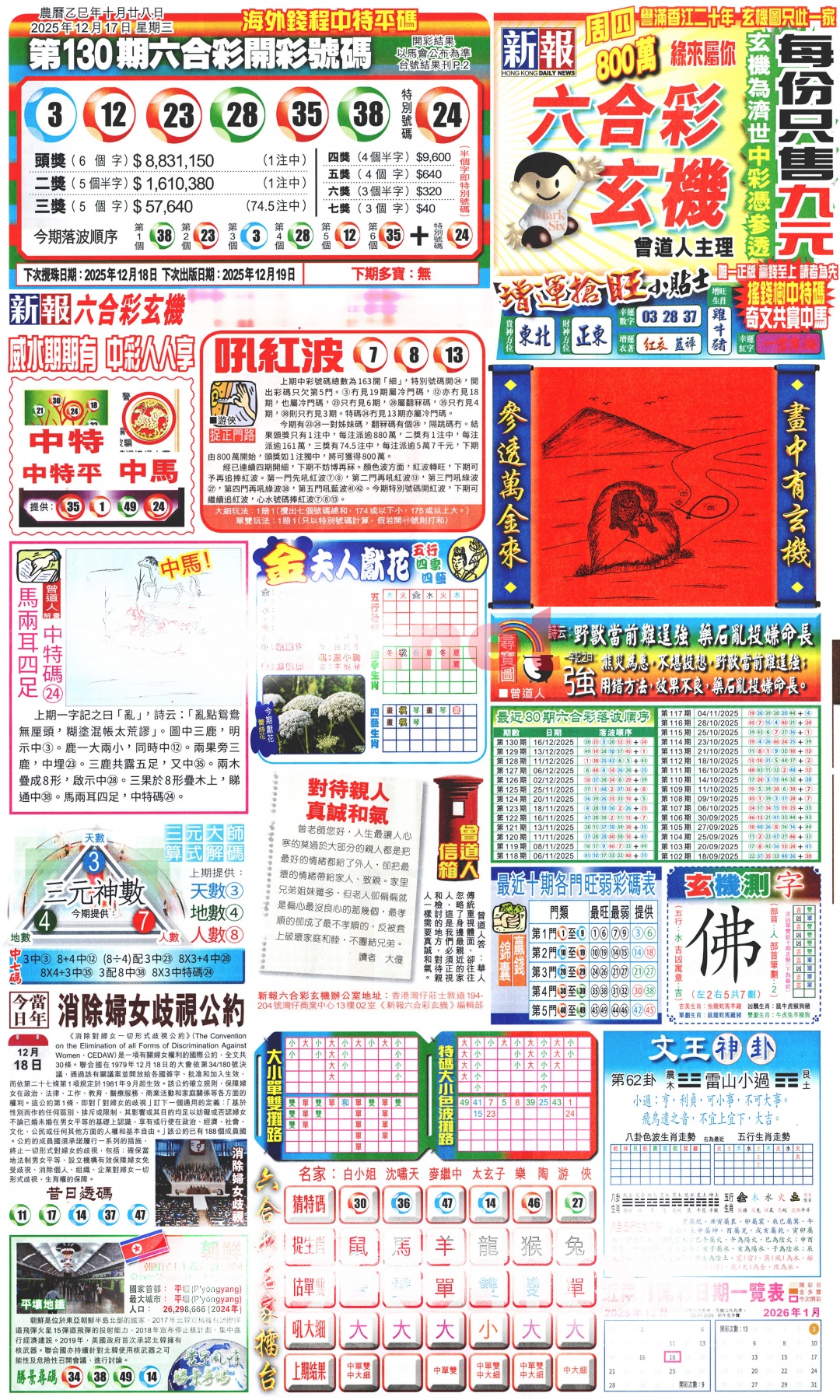 131期新报玄机(港版)A[图]